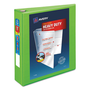 Avery® Heavy-duty View Binder With Durahinge And One Touch Ezd Rings, 3 Rings, 2" Capacity, 11 X 8.5, Chartreuse freeshipping - TVN Wholesale